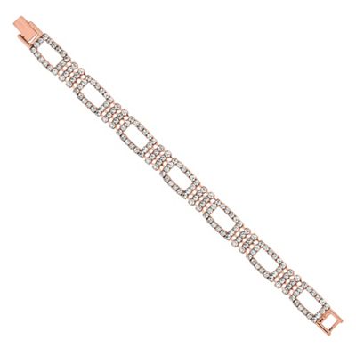 Rose gold diamante crystal open link bracelet